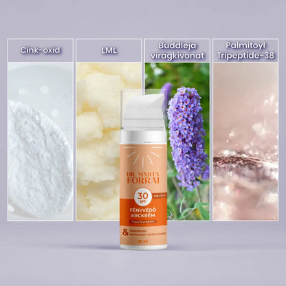 Fényvédő Krém SPF 30 Peptidekkel és Fermentált Hatóanyaggal