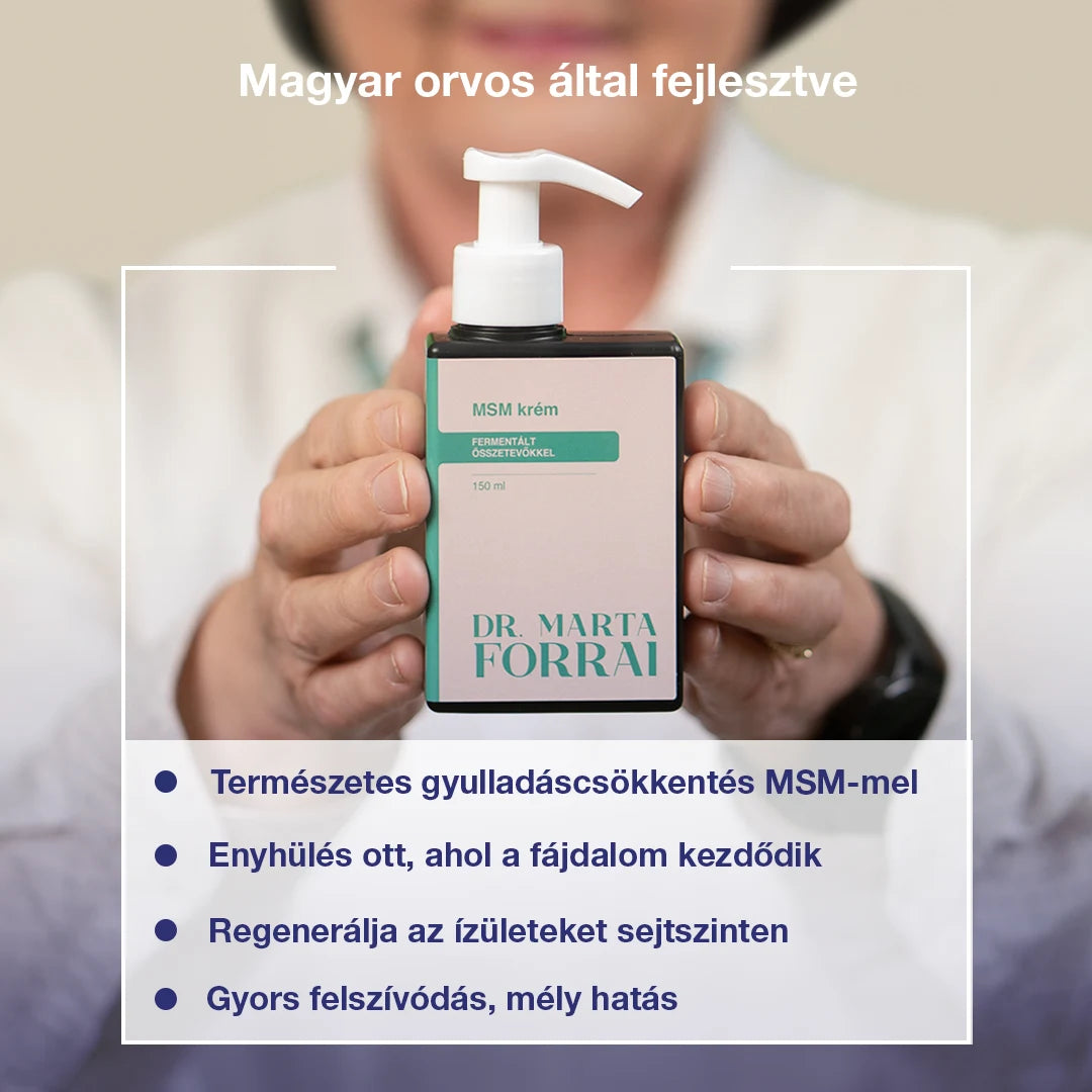 MSM Ízületi Gyulladáscsökkentő Krém Fermentált Hatóanyaggal 150ml